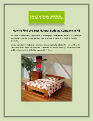 How to Find the Best Natural Bedding Company in NZ