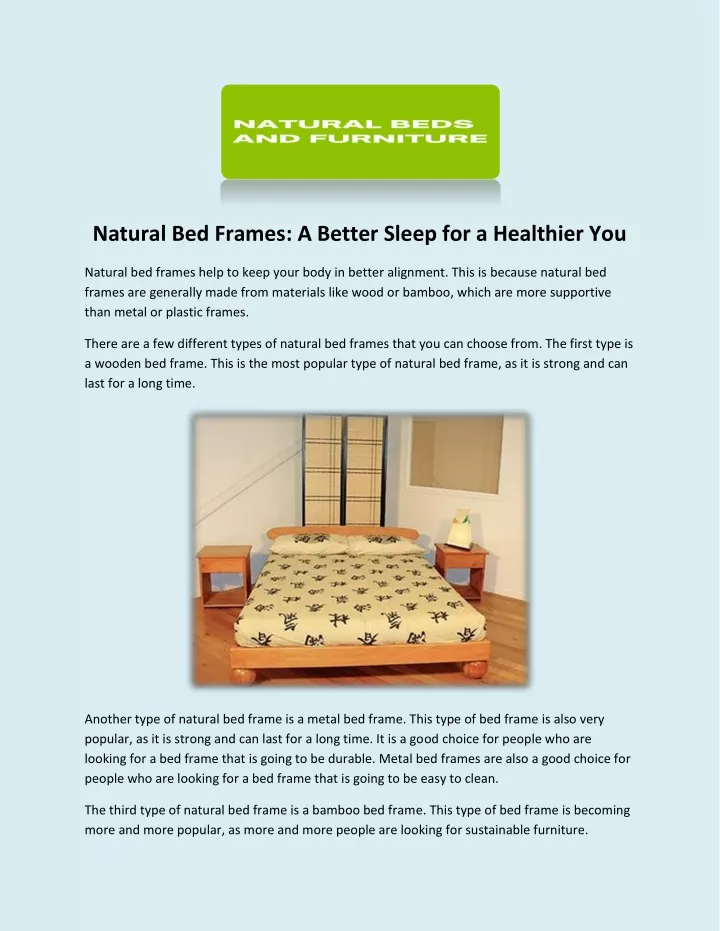 natural bed frames a better sleep for a healthier