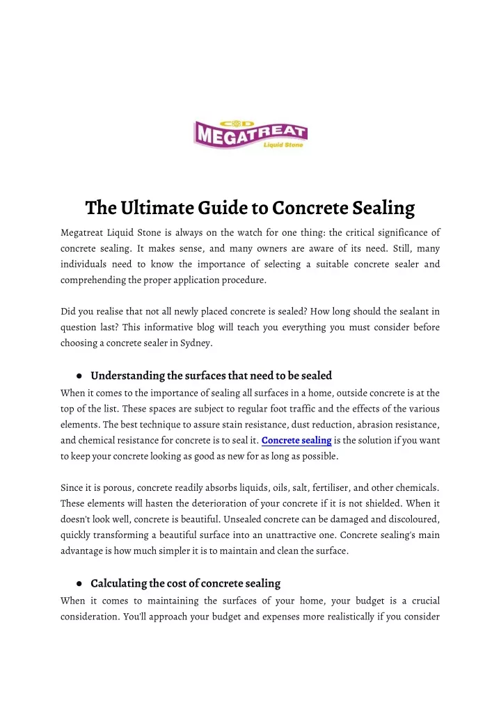 the ultimate guide to concrete sealing megatreat