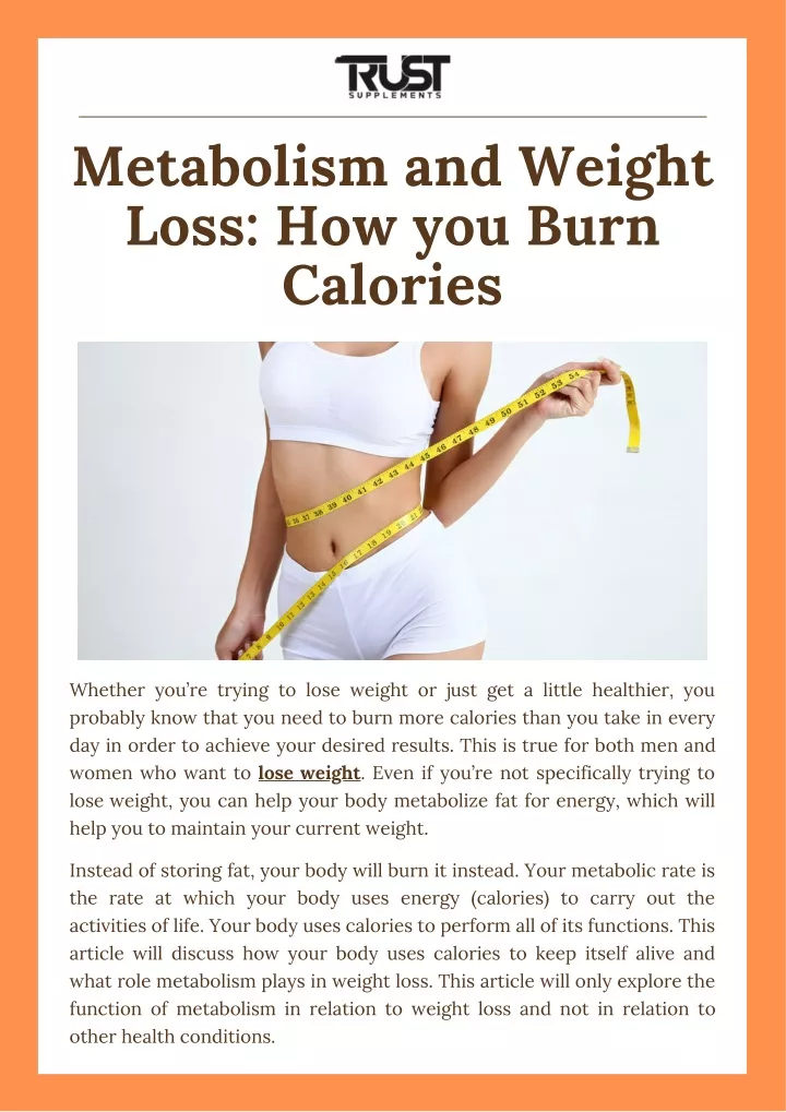 metabolism and weight loss how you burn calories