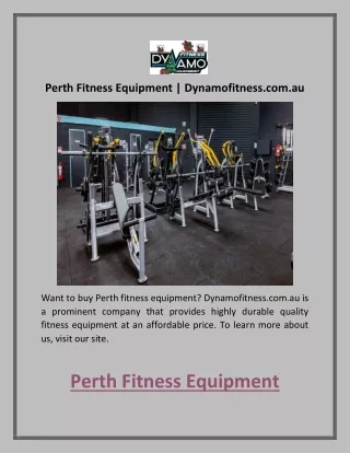 Perth Fitness Equipment | Dynamofitness.com.au
