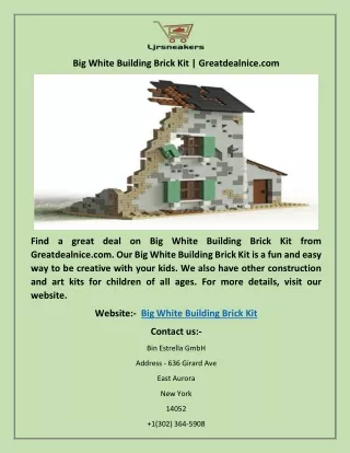 Big White Building Brick Kit | Greatdealnice.com