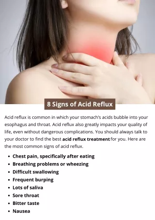 8 signs of acid reflux