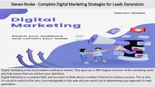 Steven Noske - Complete Digital Marketing Strategies for Leads Generation