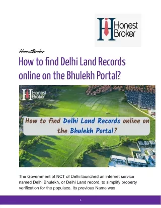 How to find Delhi Land Records online on the Bhulekh Portal