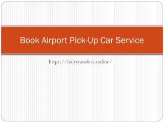 Book Airport Pick-Up Car Service