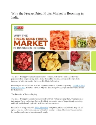 Why the Freeze Dried Fruits Market is Booming in India