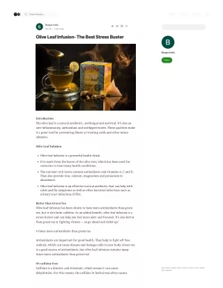 Olive Leaf Infusion- The Best Stress Buster