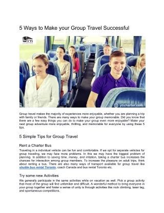 5 ways to make your group travel successful