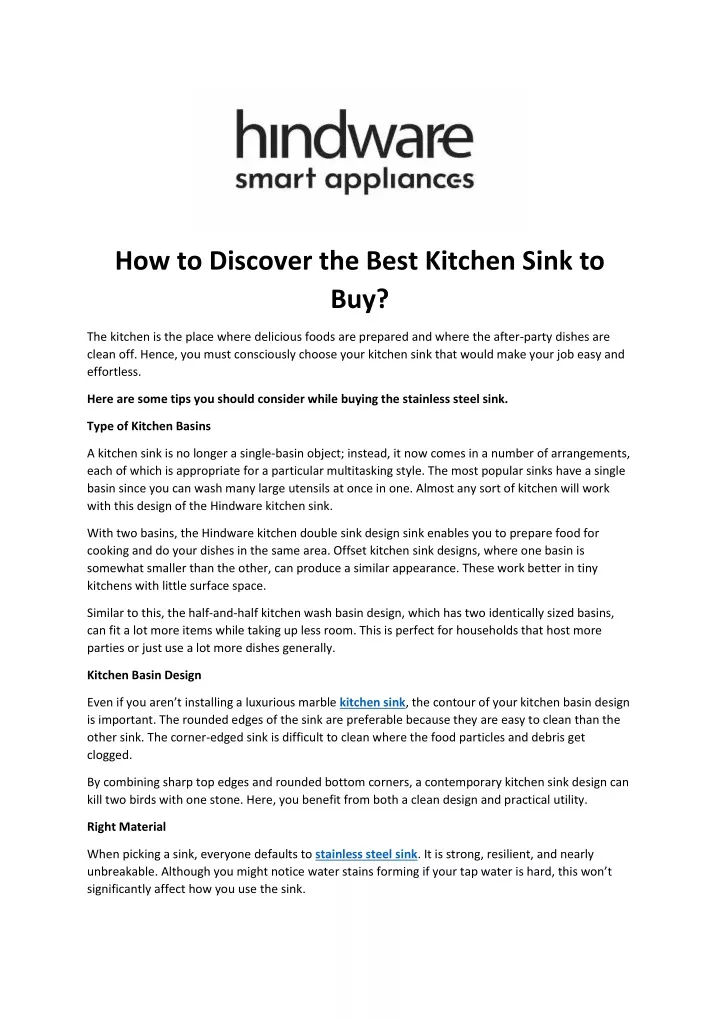 how to discover the best kitchen sink to buy