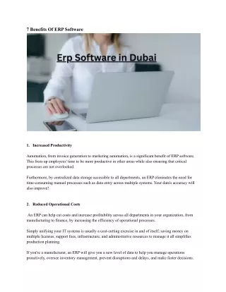 7 benefits of erp software