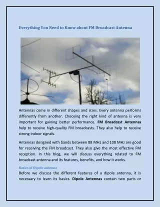 Everything You Need to Know about FM broadcast antenna