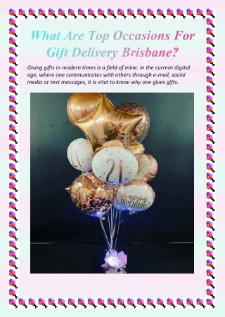 What Are Top Occasions For Gift Delivery Brisbane?