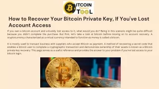 Bitcoin Private Key Recovery Tool - Bitcoins Recovery Tool