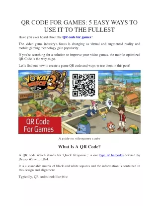 qr code for games 5 easy ways