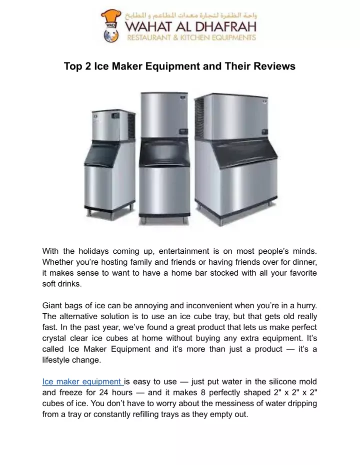 top 2 ice maker equipment and their reviews