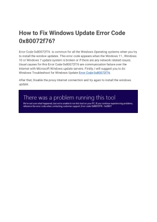 how to fix windows update error code 0x80072f76