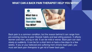 WHAT CAN A BACK PAIN THERAPIST HELP YOU WITH_