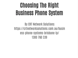 Choosing The Right Business Phone System