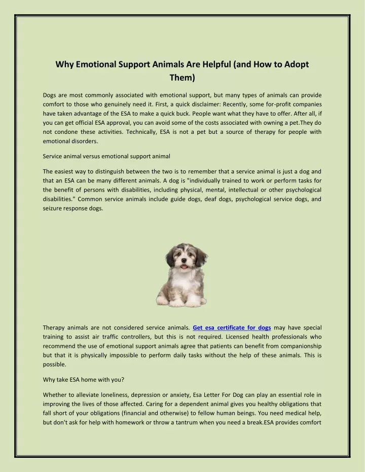 why emotional support animals are helpful