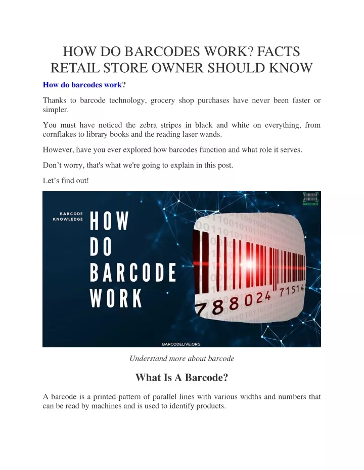 how do barcodes work facts retail store owner