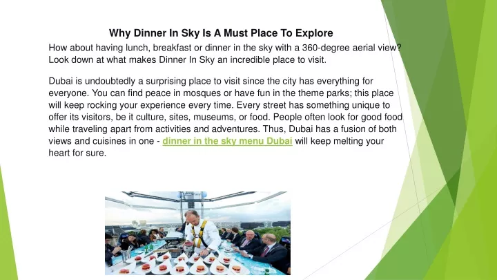 why dinner in sky is a must place to explore