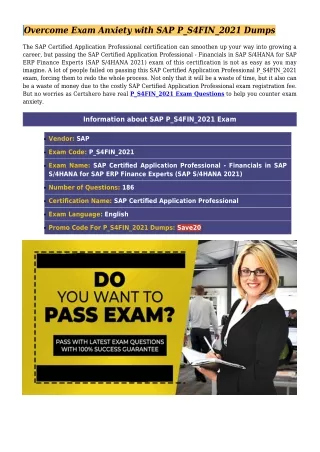 SAP P_S4FIN_2021 Dumps - Solutions - How To Prepare