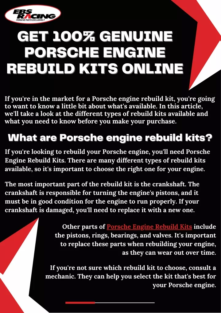 get 100 genuine get 100 genuine porsche engine