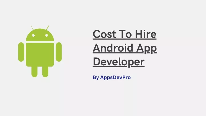 cost to hire android app developer