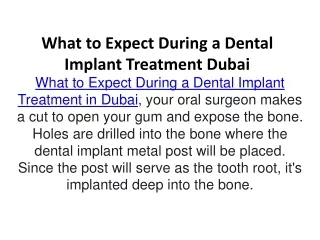 What to Expect During a Dental Implant Treatment Dubai