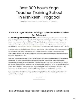 Best 300 hours yoga teacher training school in Rishikesh