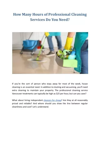 How Many Hours of Professional Cleaning Services Do You Need?
