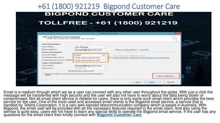61 1800 921219 bigpond customer care