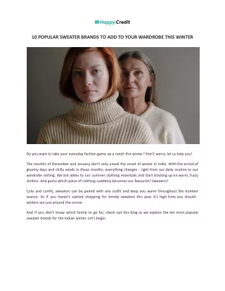 Top 10 Popular Sweater Brands to Add to Your Wardrobe This Winter - HappyCredit