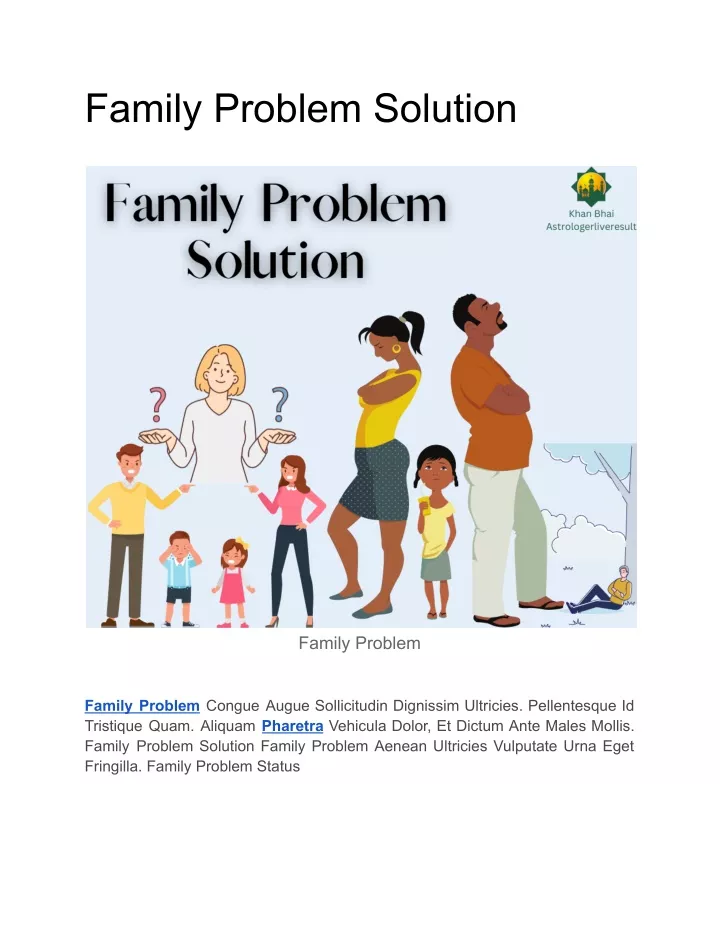 data presentation of family problem