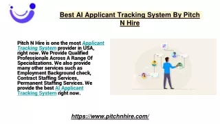 best ai applicant tracking system by pitch n hire