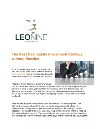 The Best Real Estate Investment Strategy Without Hassles