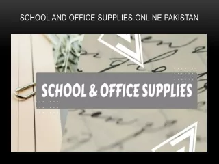 School and Office Supplies Online Pakistan