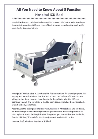 all you need to know about 5 function hospital
