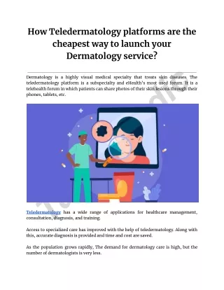 cheapest way to launch your Dermatology service?