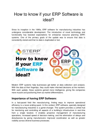 how to know if your erp software is ideal