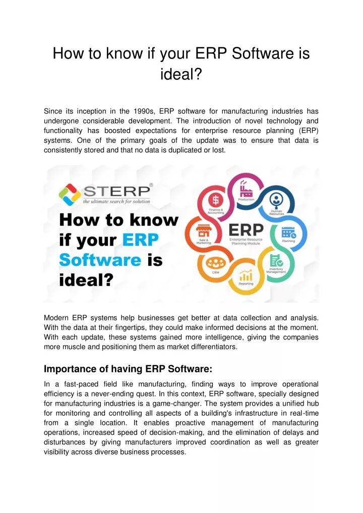 how to know if your erp software is ideal