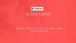 Types of Screws and Self Drilling Screws | Screw Expert