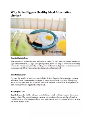 why boiled eggs a healthy meal alternative choice