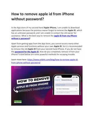 How to remove apple id from iPhone without password?