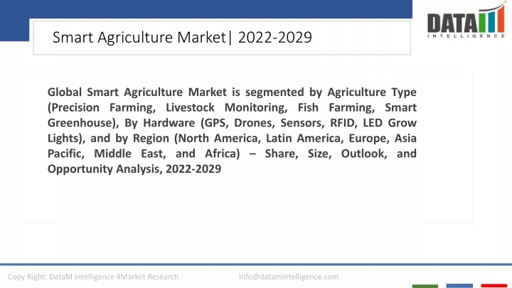 smart agriculture market 2022 2029