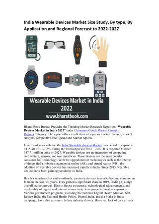 india wearable devices market size study by type