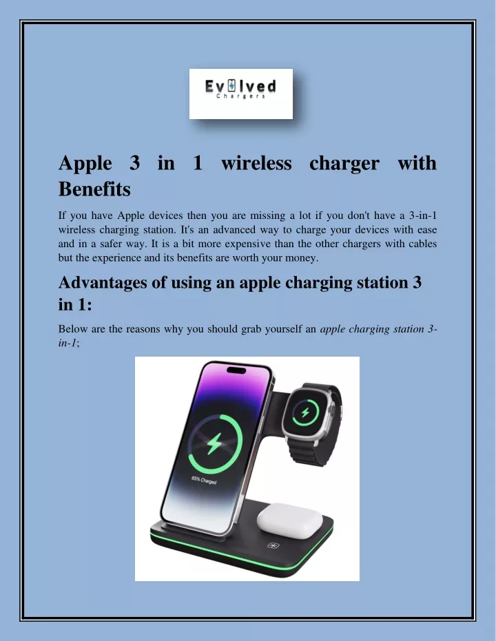 apple 3 in 1 wireless charger with benefits