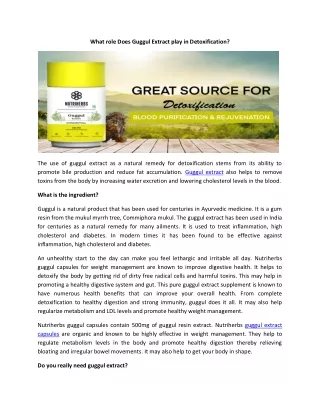 what role does guggul extract play