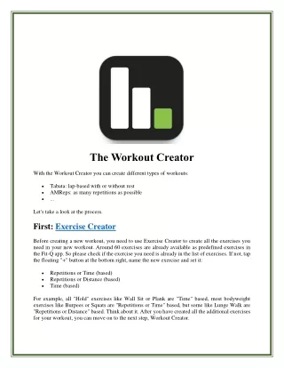 the workout creator